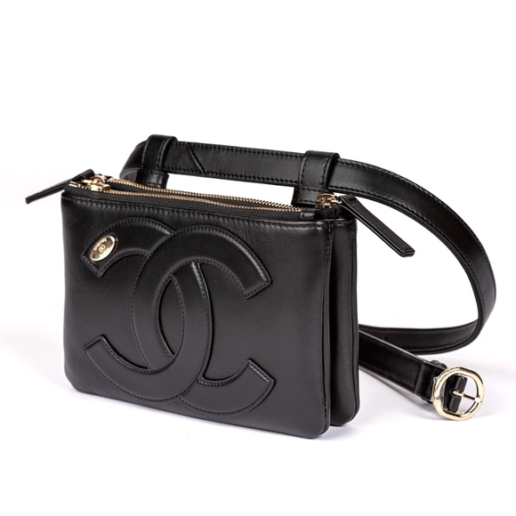 CHANEL Lambskin CC Mania Waist Belt Bag Black - Picture 8 of 8